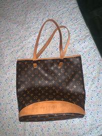 LV tote bag monogram canvas and leather trim