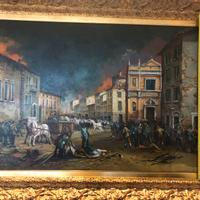 Quadro olio s/tela Arcari "X giornate di Brescia