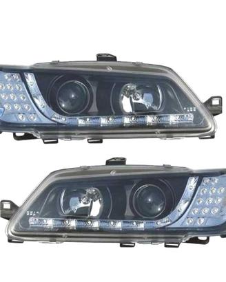 FARI PEUGEOT 306 97-01 LUCE DIURNA A LED FONDO NER