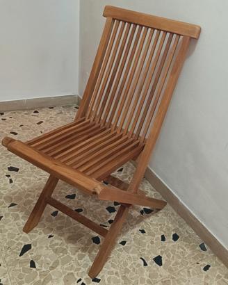 4 Sedie in Legno Teak 