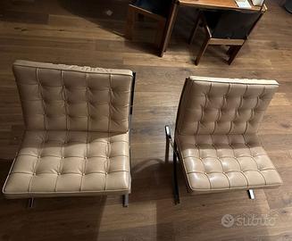 KNOLL coppia Barcellona Come NUOVE in pelle beige
