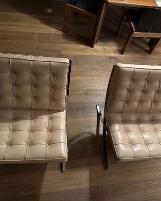 KNOLL coppia Barcellona Come NUOVE in pelle beige