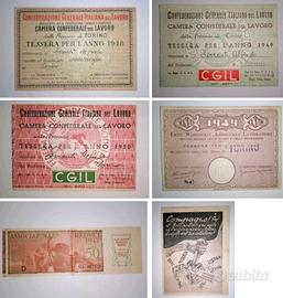 Tessera Confederazione Italiana/Partito Comunista