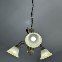 Lampadario classico 3 luci in vetro satinato