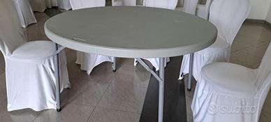 8 Tavoli rotondi 120x120 per catering pieghevoli