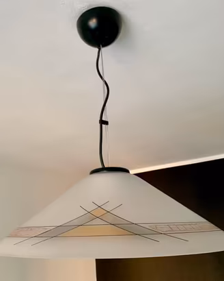 Lampadario vintage anni ’70 in vetro conico