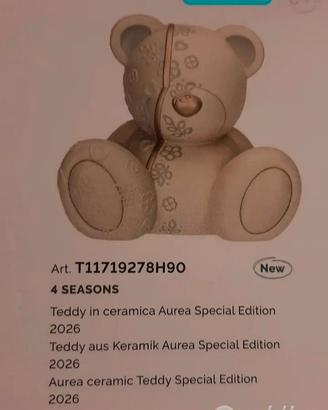THUN ,NOVITÀ TEDDY AUREA CM 30