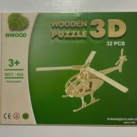 Puzzle di legno 3D Elicottero 32 pezzi (3+)