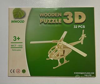 Puzzle di legno 3D Elicottero 32 pezzi (3+)