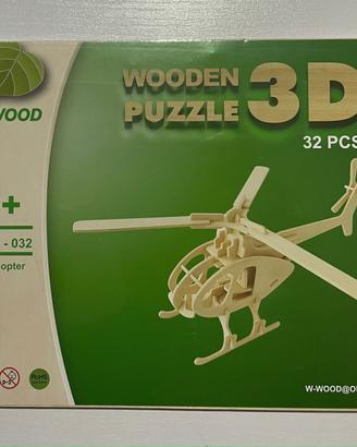 Puzzle di legno 3D Elicottero 32 pezzi (3+)