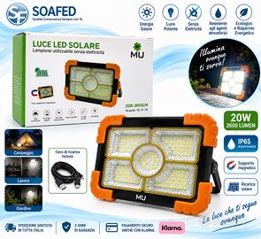 Faretto LED Solare Portatile MU con Magnete – 20W