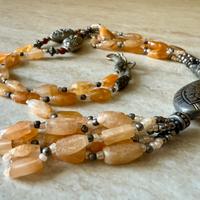 Collana ambra ed argento