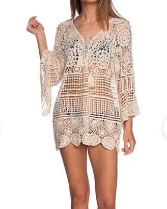Caftano panna crochet Only Tg. S/M