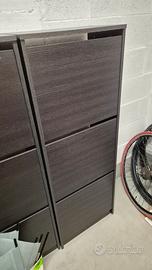 Scarpiera IKEA BISSA - 3 scomparti nero/marrone