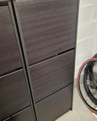 Scarpiera IKEA BISSA - 3 scomparti nero/marrone