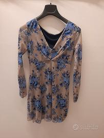 vestito fiori azzurri taglia S