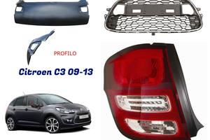 Citroen C3 frontale ossatura parafango cerchi 09-