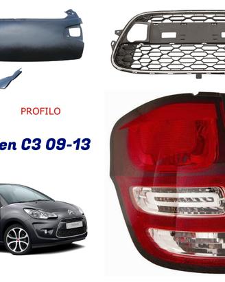 Citroen C3 frontale ossatura parafango cerchi 09-
