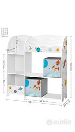 Scaffale porta giochi, libreria