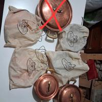 lotto padelle ballarin in rame e ottone