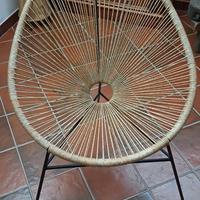 Sedia ferro e vimini