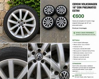 Cerchi Volkswagen 18 “con pneumatici