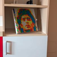 Ritratto Maradona in stile pixel art Ribik