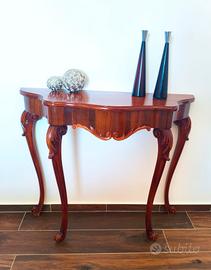 Consolle in legno massello noce artigianale 