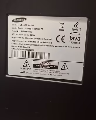 TV Samsung serie 8100 46 pollici