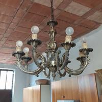 lampadario vintage ottone