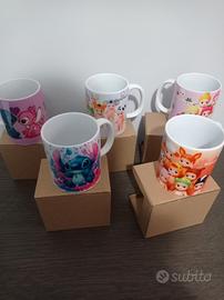 5 tazze Sonny Angels e stitch 