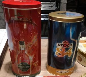 2 scatole: Mandarinetto + Stock 84 latta vintage.