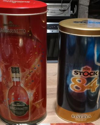 2 scatole: Mandarinetto + Stock 84 latta vintage.