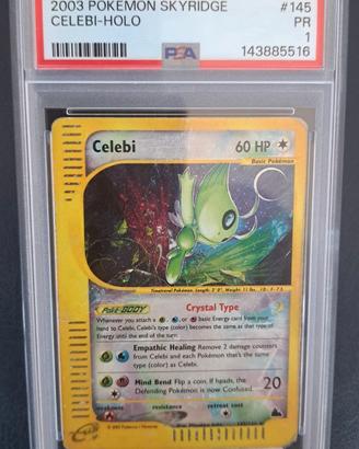 Pokémon Celebi Crystal Holo 145/144 Skyridge PSA1