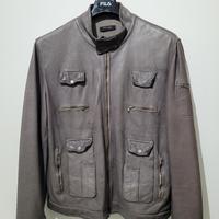 Giacca uomo in pelle grigio tinto in capo tg 56 ve