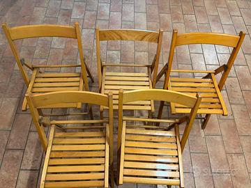Set sedie pieghevoli legno