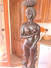 statua lignea in rovere ebanizzato