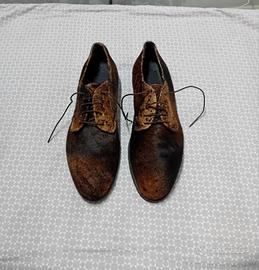 scarpe derby uomo in pelle di  cavallino