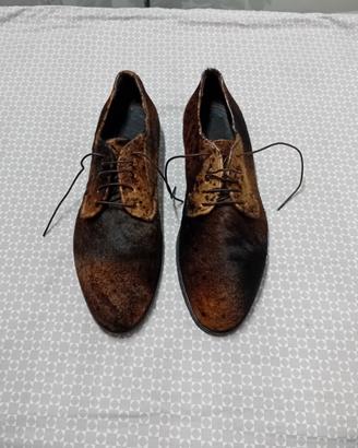 scarpe derby uomo in pelle di  cavallino
