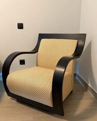 Poltrona in legno e rattan