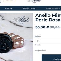 ANELLO ORIG.”MIMI’GIOIELLI(PERLE ROSA/ONICE)NUOVO