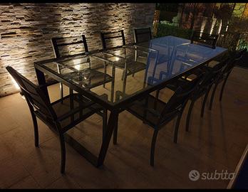 Tavolo Design Ferro e Vetro