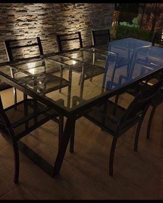 Tavolo Design Ferro e Vetro