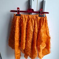 Gonna vintage arancione effetto frange