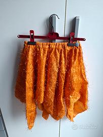 Gonna vintage arancione effetto frange