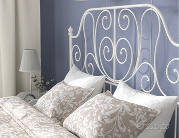 LEIRVIK letto in acciaio, bianco, 140x200 cm