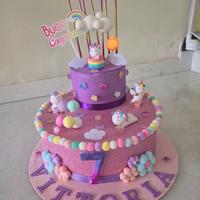 Torta finta unicorno