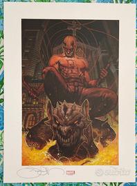 Litografia Simone Bianchi Daredevil Devil Gargoyle