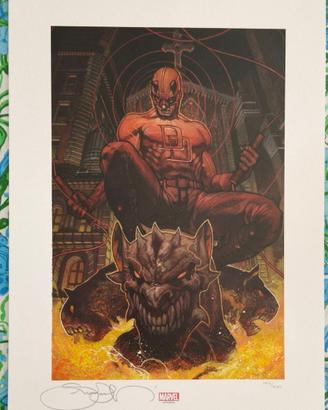 Litografia Simone Bianchi Daredevil Devil Gargoyle
