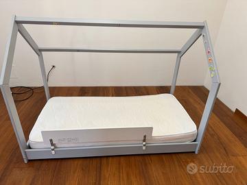 Lettino Montessori/casetta grigio per bambini